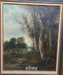 Former Oil Painting On Canvas Barbizon