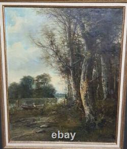 Former Oil Painting On Canvas Barbizon