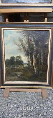Former Oil Painting On Canvas Barbizon