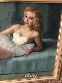 Former Oil Painting On Canvas Joan Major Dancer De L'opera