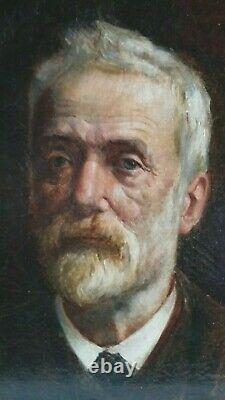 Former Oil Painting On Canvas Portrait Of Notable Scholar Ecole Française