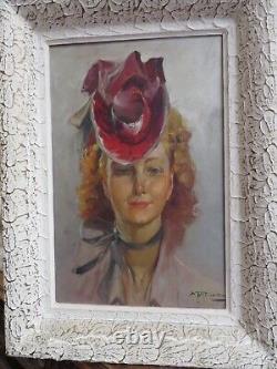 Former Oil Painting On Isrorel Durando Togo Richard Portrait Of Elegant Woman