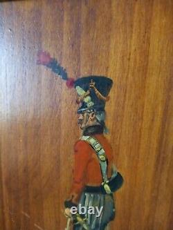 Former Oil Painting On Napoleonic Soldier Panel Signed 21x15 CM / 1