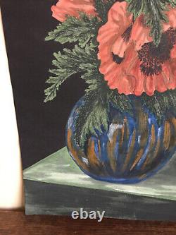 Former Oil Table On Paper B. De (xxe-s) Still Life With Flowers