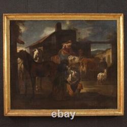 Former Painting 17th Century Oil Painting On Canvas Scene Of Genre 600