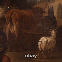 Former Painting 17th Century Oil Painting On Canvas Scene Of Genre 600