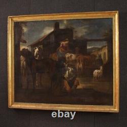 Former Painting 17th Century Oil Painting On Canvas Scene Of Genre 600