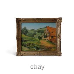 Former Painting Hsp Farm Landscape In Colmar Signed Paul Wessang