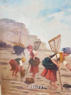 Former Painting Oil On Canvas, Breton Fisherman Signed Morin Monin