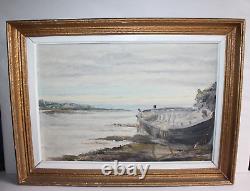 Former Painting Oil On Canvas, Marine Brittany Dated 1961