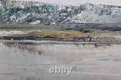 Former Painting Oil On Canvas, Marine Brittany Dated 1961