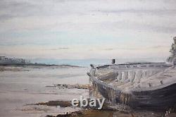 Former Painting Oil On Canvas, Marine Brittany Dated 1961