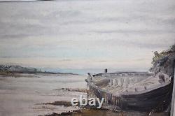 Former Painting Oil On Canvas, Marine Brittany Dated 1961