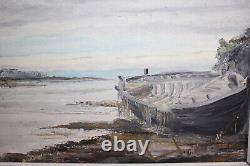 Former Painting Oil On Canvas, Marine Brittany Dated 1961