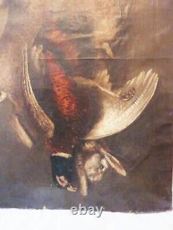 Former Painting Oil On Canvas Nature Dead Hunting 1901 Signed Painting