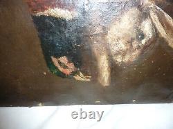 Former Painting Oil On Canvas Nature Dead Hunting 1901 Signed Painting