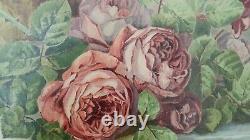 Former Painting / Oil On Canvas Signed With Roses Years 20-30