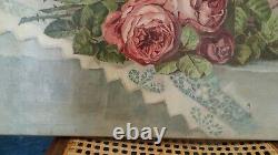 Former Painting / Oil On Canvas Signed With Roses Years 20-30