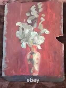 Former Painting Oil On Cardboard Unknown (xixe-s) Still Life