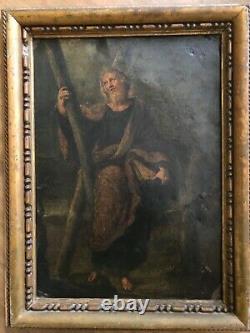 Former Painting On Copper 19th Portrait Of A Holy Apostle To Be Identified