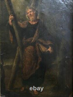 Former Painting On Copper 19th Portrait Of A Holy Apostle To Be Identified