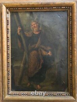 Former Painting On Copper 19th Portrait Of A Holy Apostle To Be Identified