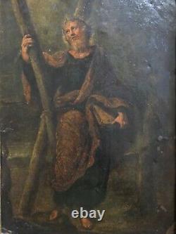 Former Painting On Copper 19th Portrait Of A Holy Apostle To Be Identified