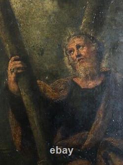 Former Painting On Copper 19th Portrait Of A Holy Apostle To Be Identified