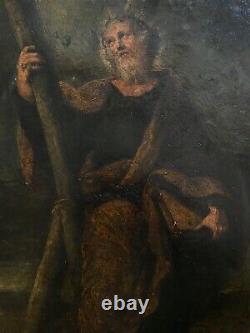 Former Painting On Copper 19th Portrait Of A Holy Apostle To Be Identified