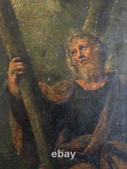 Former Painting On Copper 19th Portrait Of A Holy Apostle To Be Identified