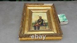 Former Painting Portrait Of Capitainin Infanterie 102 Th Regiment On Wood 1884