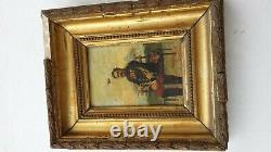 Former Painting Portrait Of Capitainin Infanterie 102 Th Regiment On Wood 1884