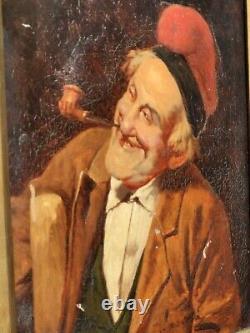 Former Painting Signed Fasoli Portrait Man. Oil On Canvas Size