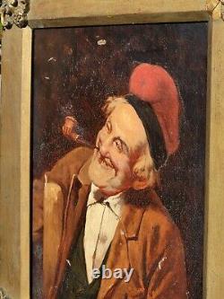 Former Painting Signed Fasoli Portrait Man. Oil On Canvas Size