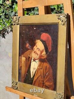 Former Painting Signed Fasoli Portrait Man. Oil On Canvas Size