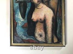 Former Painting Signed Raphaël Arnal, Marine Evocation, Oil On Canvas Dated 49