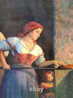 Former Painting The Pizzeria Scene Of Genre By Bernardo Biancale Realism Milan