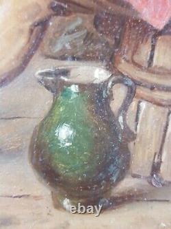 Former Painting Violin Player Antique Painting Oil Painting Altes Ölgemälde