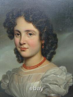 Former Portrait Painting Of Woman Circa 1820 Oil On Canvas Painting 19th Century