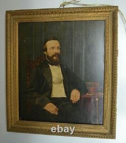 Former Portrait Sir English Oil On Panelpas Canvas