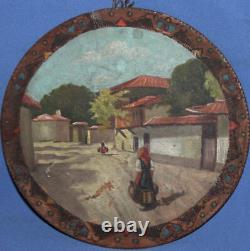 Former Rural Landscape Of Folk Oil Painting, Painted On A