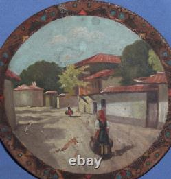 Former Rural Landscape Of Folk Oil Painting, Painted On A