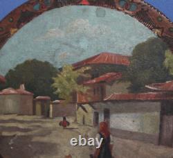 Former Rural Landscape Of Folk Oil Painting, Painted On A