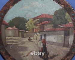 Former Rural Landscape Of Folk Oil Painting, Painted On A