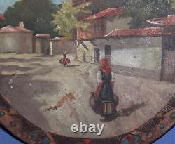 Former Rural Landscape Of Folk Oil Painting, Painted On A