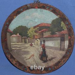 Former Rural Landscape Of Folk Oil Painting, Painted On A