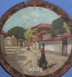 Former Rural Landscape Of Folk Oil Painting, Painted On A