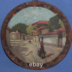 Former Rural Landscape Of Folk Oil Painting, Painted On A