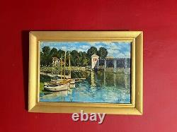 Former Signed Painting, Marine Scene, Boats, Landscape