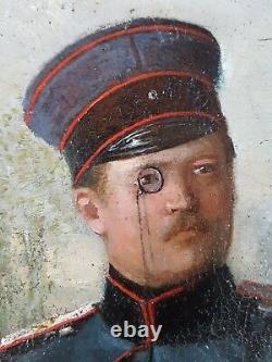 Former Table Officier Prussian Painting Oil Antique Oil Painting Ölgemälde